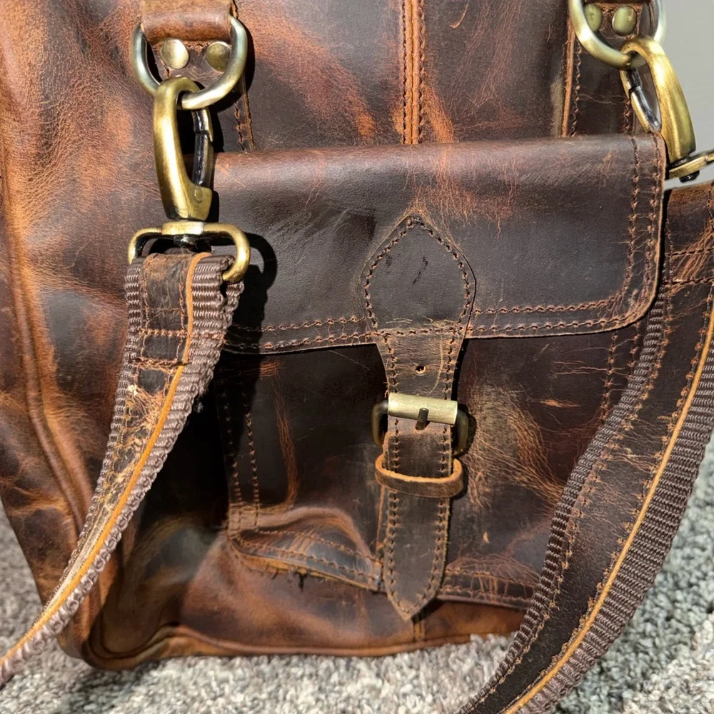 Large Vintage Leather Men's Bag
